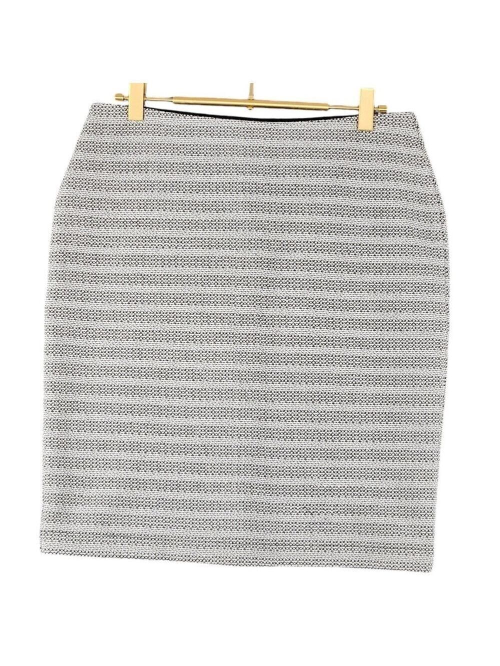 Classic Black & White Striped Pencil Skirt Women's Size XS